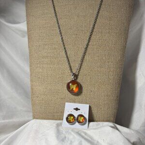 Butterfly necklace and matching earrings.  Free Shipping